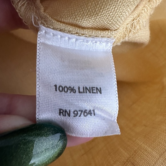 J JILL Size-2X Women Shirt 100% Linen Yellow Button Front Casual Resort Lagen - Picture 5 of 11